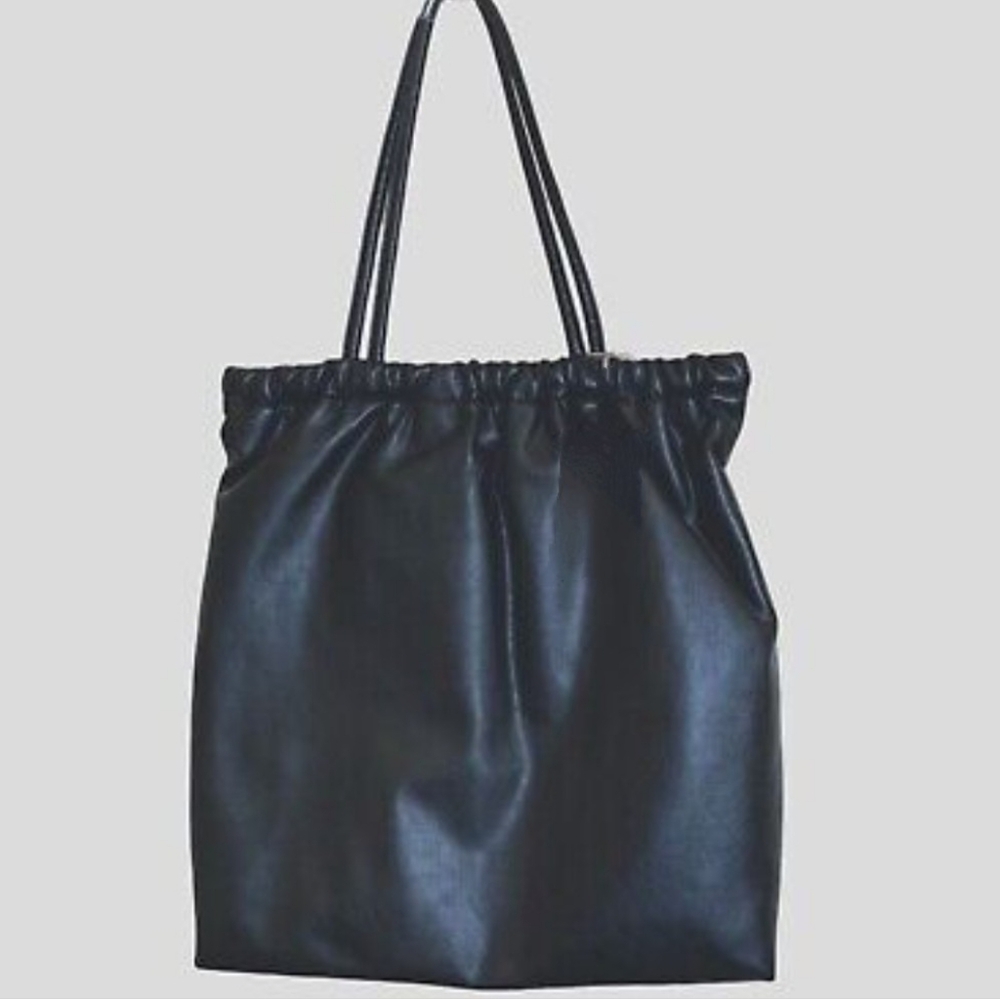 🏙 Target A New Day Black Faux Leather Laptop Tote Bag Purse